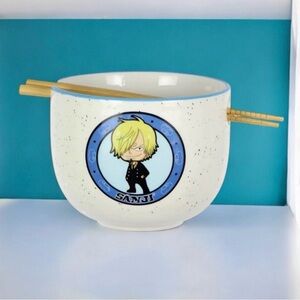 One Piece Sanji Ramen Bowl w Chopsticks Funko 14oz Ceramic NIB